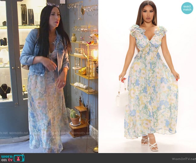 Fashion Nova Florals Always Maxi Dress worn by  on The Real Housewives of New Jersey