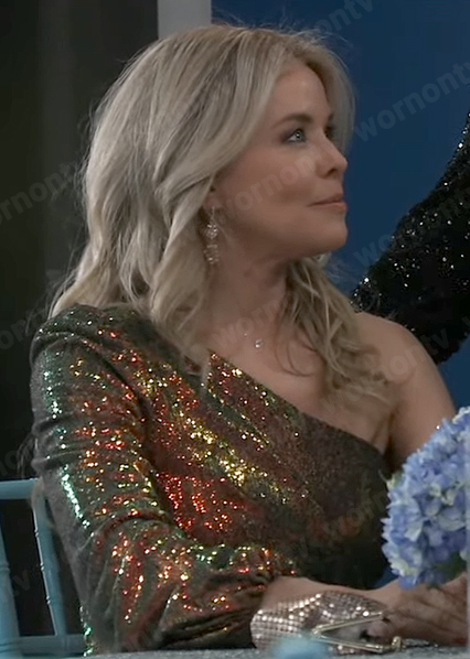 Felicia's sequin one shoulder gown at the Nurse's Ball 2023 on General Hospital