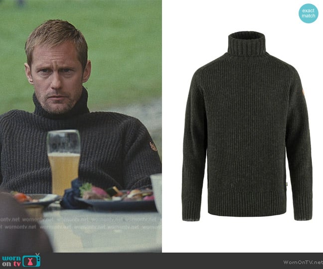 Fjallraven Övik Roller Neck Sweater worn by Alexander Skarsgård (Alexander Skarsgård) on Succession