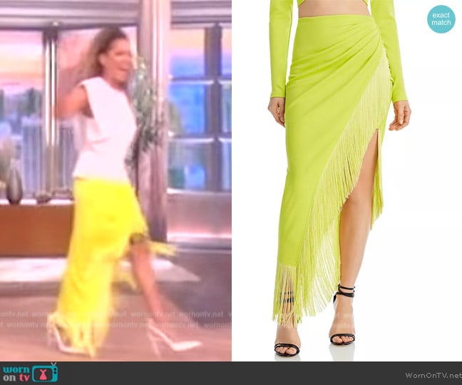 Fore Fringed Midi Skirt worn by Sunny Hostin on The View