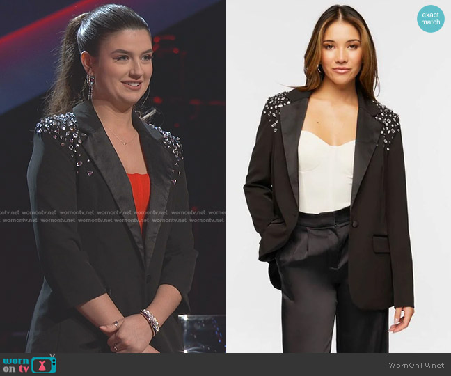 Forever 21 Faux Gem Shoulder Blazer worn by Grace West on The Voice