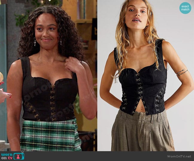 Free People Don't Look Back Top worn by Talia Hunter (Aketra Sevellian) on Days of our Lives