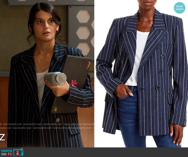 Free People Ashby Blazer worn by Samantha Fink (Sofia Black-D'Elia) on Single Drunk Female