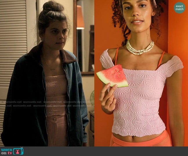 Free People Love Letter Cami in Flower Trail worn by Samantha Fink (Sofia Black-D'Elia) on Single Drunk Female