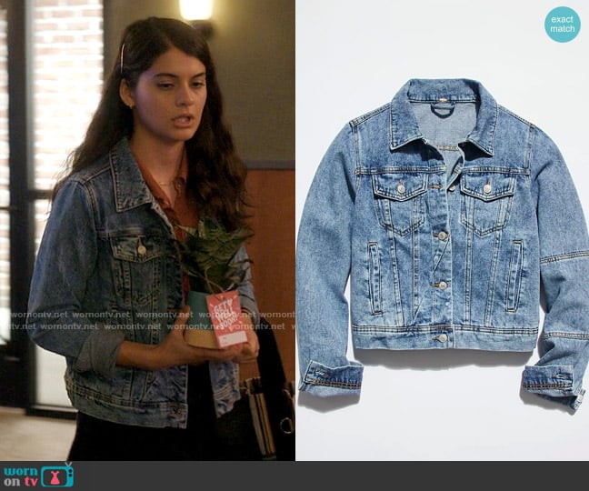 Free People Rumors Jacket worn by Samantha Fink (Sofia Black-D'Elia) on Single Drunk Female