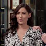 Gabi’s black and white printed dress on Days of our Lives