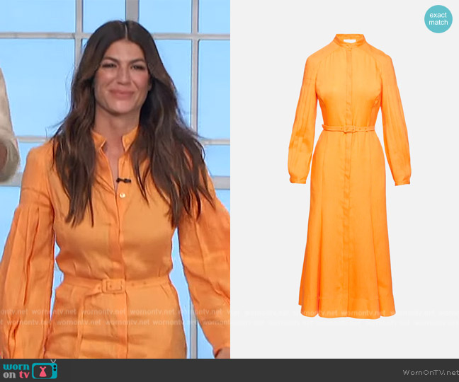 Gabriela Hearst Lydia Dress worn by Genevieve Padalecki on The Talk