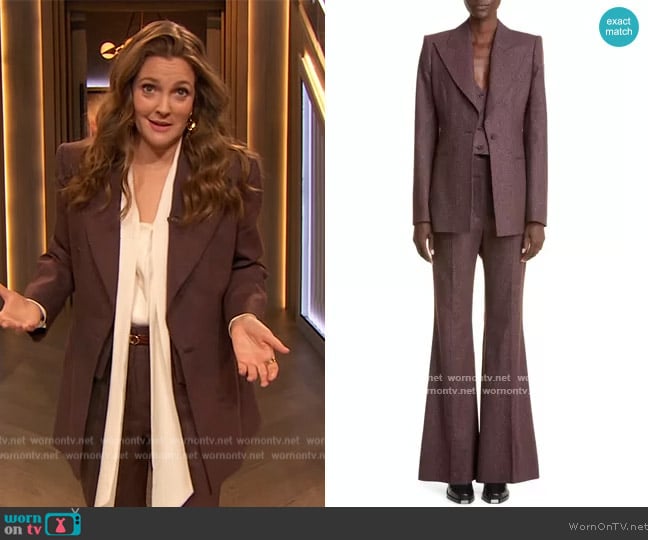 Gabriela Hearst Addin Blazer worn by Drew Barrymore on The Drew Barrymore Show