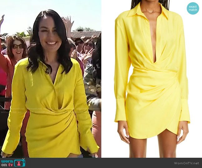 Gauge81 Naha Long Sleeve Silk Shirtdress worn by Brie Bella on Today