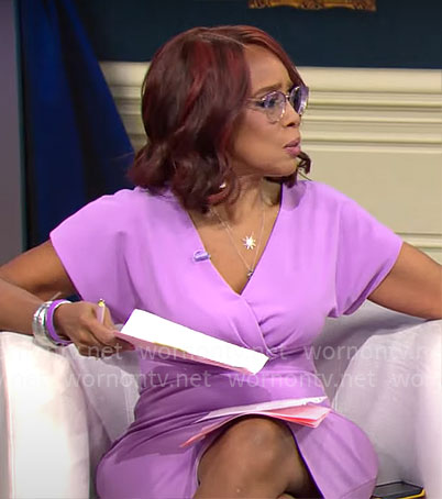 Gayle King’s lilac dress on CBS Mornings