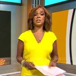 Gayle King’s yellow v-neck dress on CBS Mornings