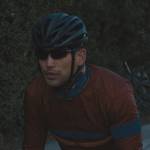 Georges red stirpe cycling jersey on Beef