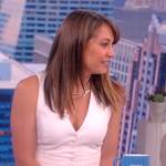 Ginger Zee’s white button down vest on The View