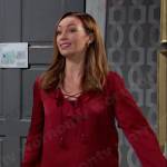 Gwen’s red ruffled blouse on Days of our Lives