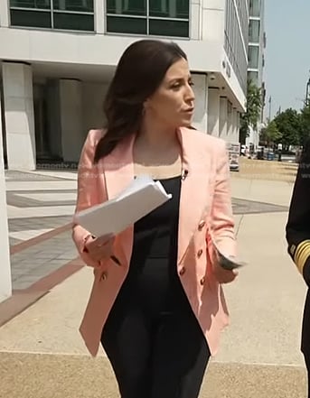 Hallie Jackson's pink double breasted blazer on Today