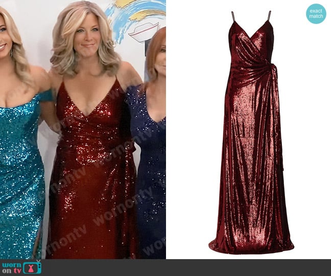 Halston Amiel Dress in Merlot worn by Carly Spencer (Laura Wright) on General Hospital