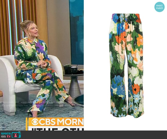 Stine Goya Impressionist Garden Pants worn by Helene York on CBS Mornings