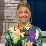 Helene York’s painted floral outfit on CBS Mornings