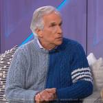 Henry Winkler’s colorblock cable knit sweater on The Kelly Clarkson Show