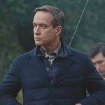 Tom’s navy padded jacket on Succession