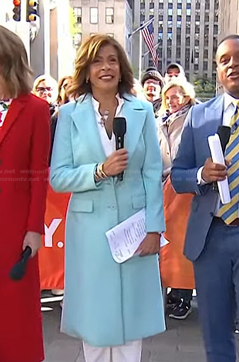 Hoda’s aqua blue coat on Today