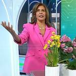 Hoda’s pink double breasted blazer and white pants on Today