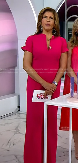 WornOnTV: Hoda’s pink short sleeve jumpsuit on Today | Hoda Kotb ...