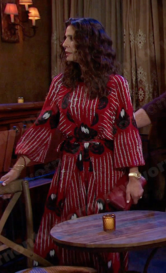 Hope's red printed maxi dress on Days of our Lives