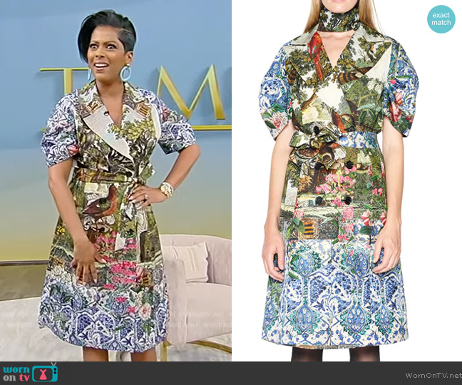 I Love Libertine Ottoman Empire Birds Half Sleeve Topper Coat worn by Tamron Hall on Tamron Hall Show