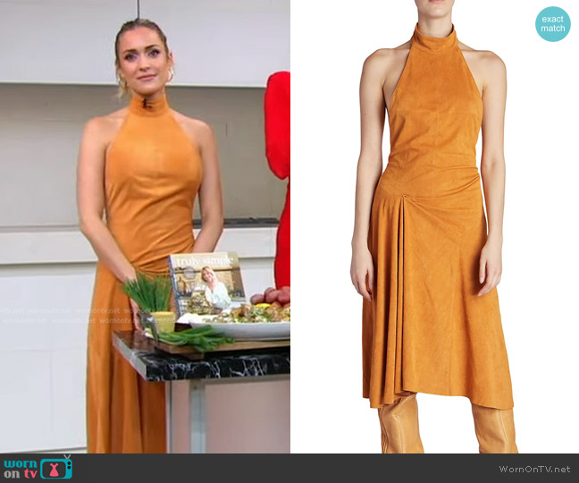 WornOnTV Kristin Cavallari s orange suede dress on Good Morning America Clothes and Wardrobe from TV