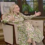 J. Smith-Cameron’s green floral print shirtdress on Live with Kelly and Mark