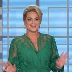 Jamie Yucca’s green lace dress on The Talk