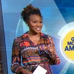 Janai’s mixed print shirtdress on Good Morning America