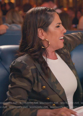 Jen's camo print blazer on The Real Housewives of New Jersey