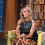 Jennifer’s colorblock leather top and floral skirt on Good Morning America