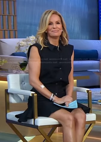 Jennifer’s black sleeveless shirtdress and pumps on Good Morning America