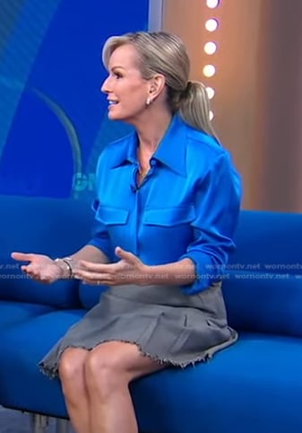 Jennifer's blue satin crepe shirt on Good Morning America