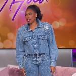 Jennifer’s embellished denim jacket and pants on The Jennifer Hudson Show