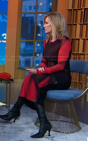 Jennifer’s black and red printed mesh dress on Good Morning America