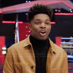 Jerome Godwin’s camel leather jacket on The Voice