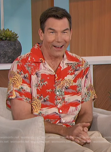 Jerry's red Hawaiian print shirt on The Talk