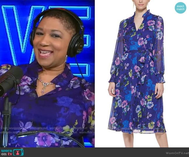 WornOnTV: Deja Vu’s blue floral print sheer dress on Live with Kelly ...