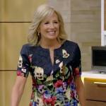 Jill Biden’s navy floral print flare dress on Live with Kelly and Ryan