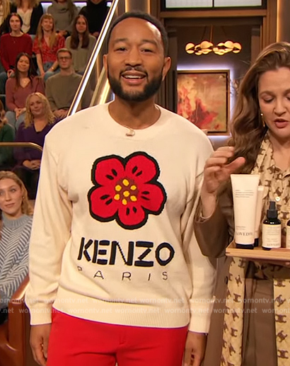 John Legend’s floral sweater on The Drew Barrymore Show