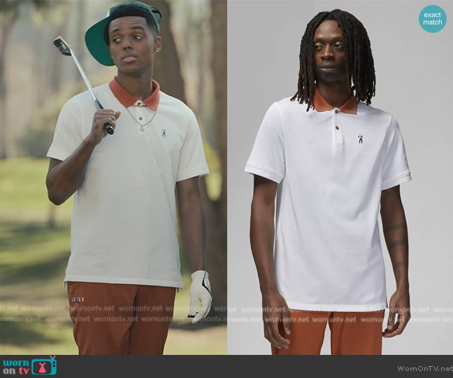 Jordan x Eastside Golf White Polo worn by Will Smith (Jabari Banks) on Bel-Air