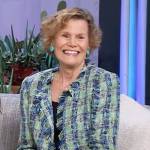 Judy Blume’s green tweed jacket on The Kelly Clarkson Show