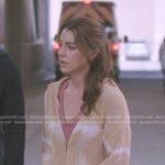 Jules’ beige tie dye knit hoodie on Greys Anatomy