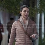 Jules’s pink puffer jacket on Greys Anatomy