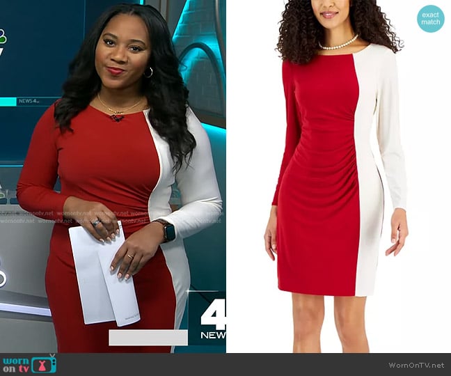 WornOnTV: Kay Angrum’s red colorblock ruched dress on NBC News Daily ...