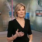 Kate Snow’s black v-neck dress on NBC News Daily